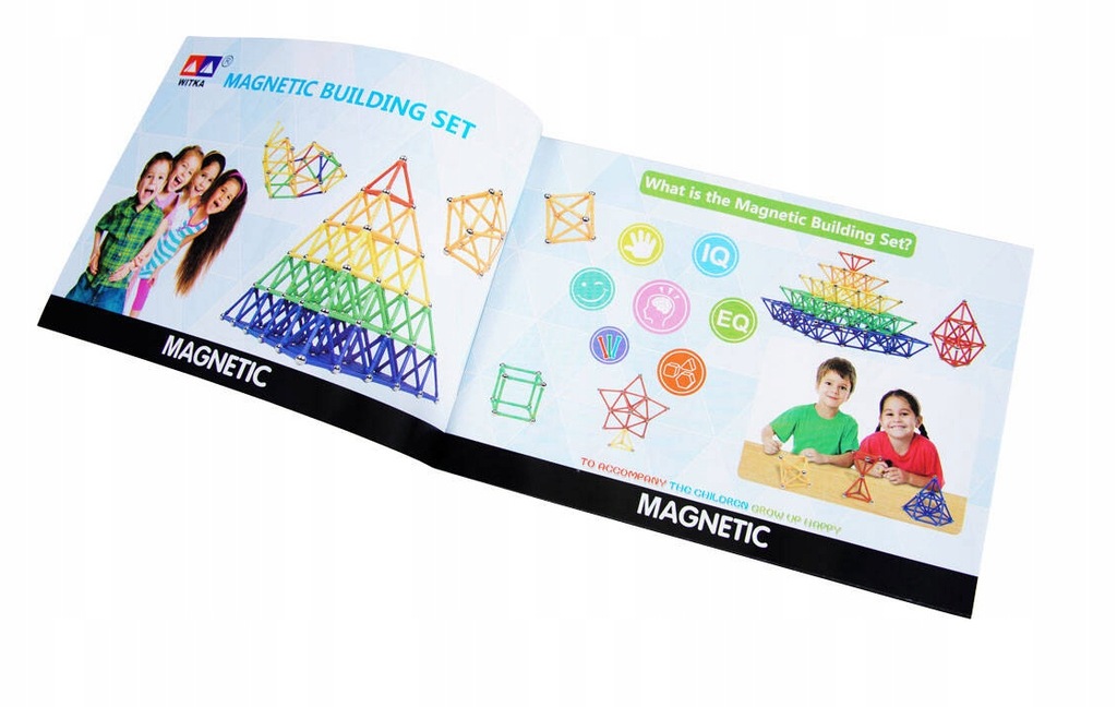 KLOCKI EDUKACYJNE MAGNETYCZNE KONSTRUKCYJNE MAGNETIC 120 elementów Marka Witka