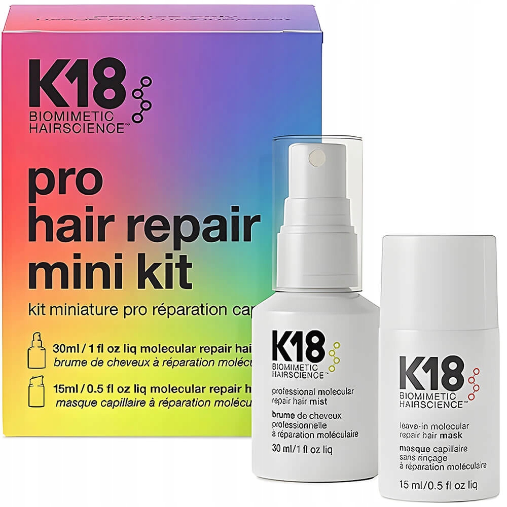 K18 Pro Hair Repair Mini Sada na opravu vlasů Mlha 30 ml Maska 15 ml