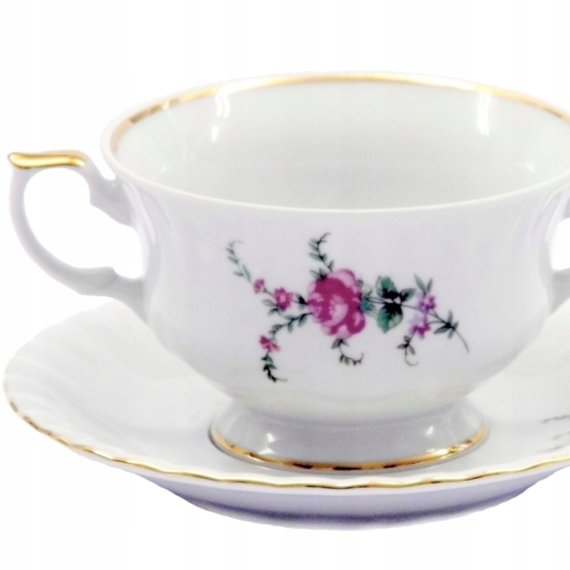 628 Zestaw Bulionówka 400 Spodek 17 Iwona Porcelana Chodzież 12/24