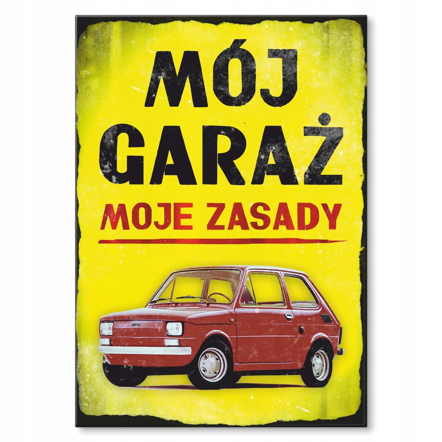 OZDOBA ŚCIENNA PLAKAT METAL BLACHA GARAŻ Fiat 126p