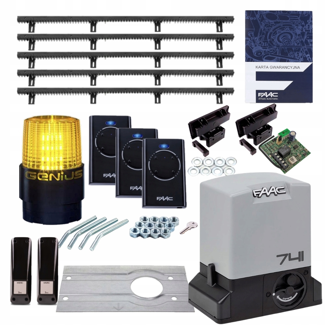 

Zestaw Delta 3 Faac 741 3x Pilot Lampa 5x Listwa