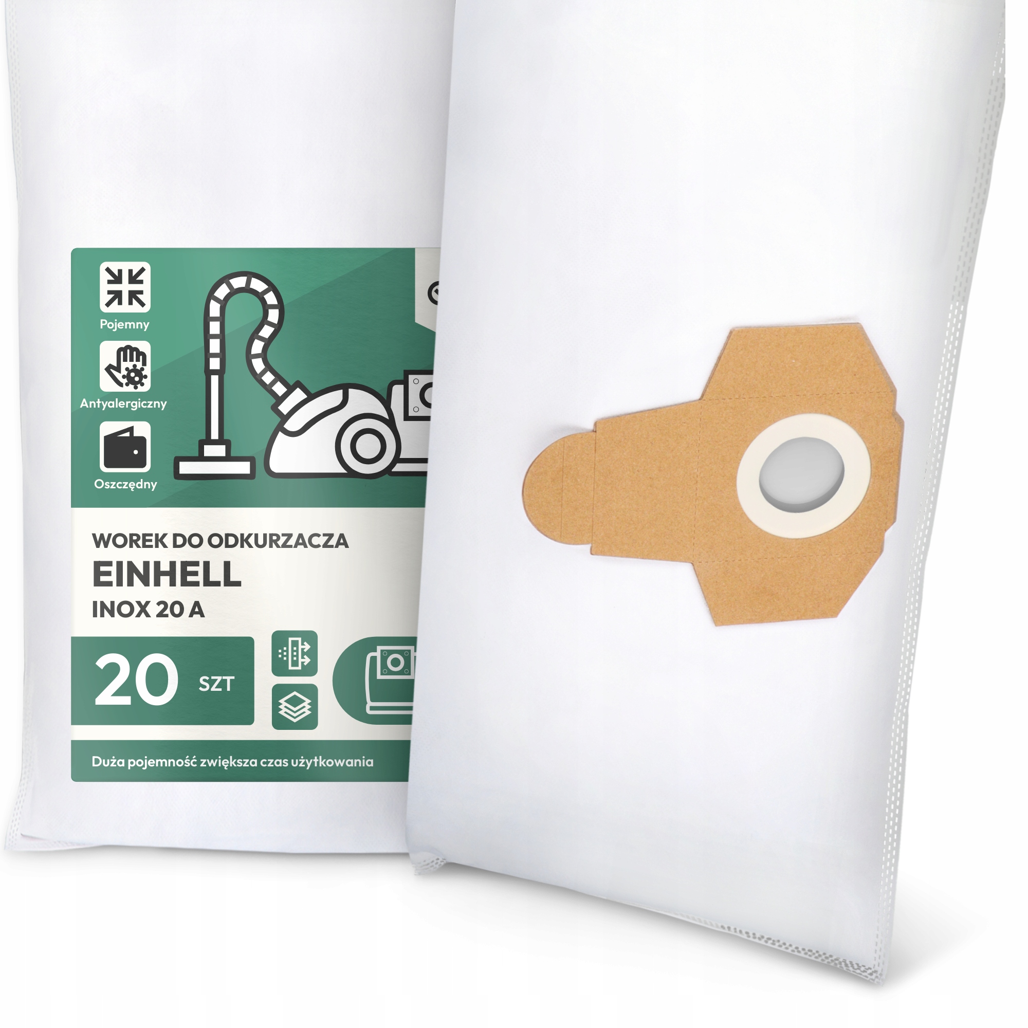 20 x Sáček Do Vysavače Einhell Inox 20 A Syntetický Textilní Velký G9