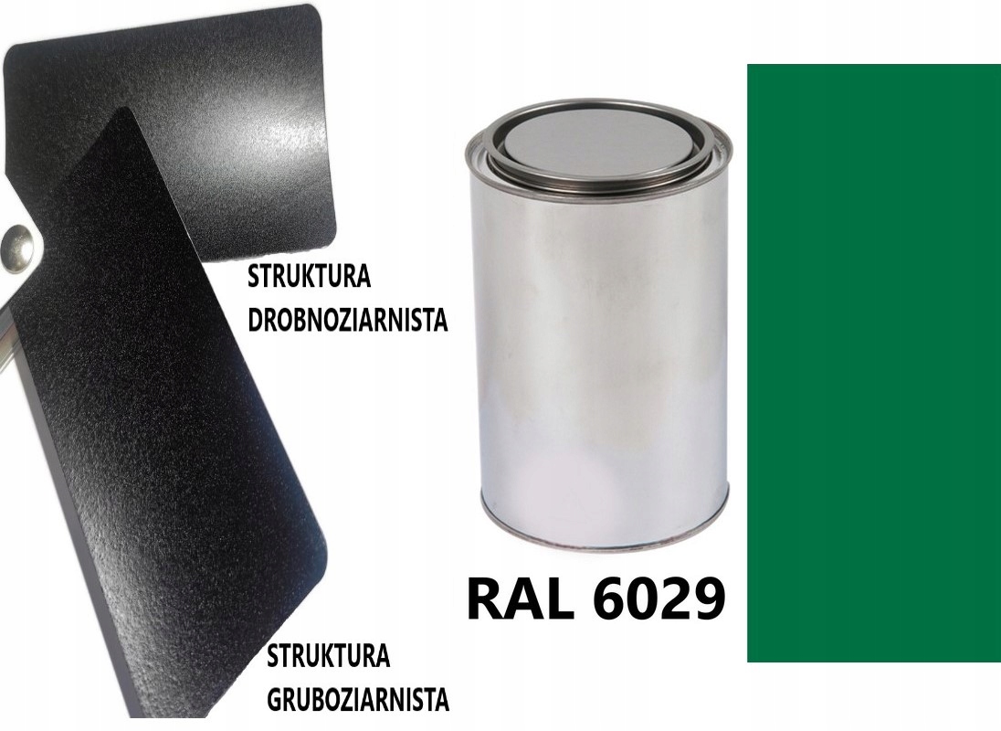 STRUKTURA GRUBOZIARNISTA RAL 6029 MAT 05-08 % DO PLASTIKU METALU AKRYL 1L