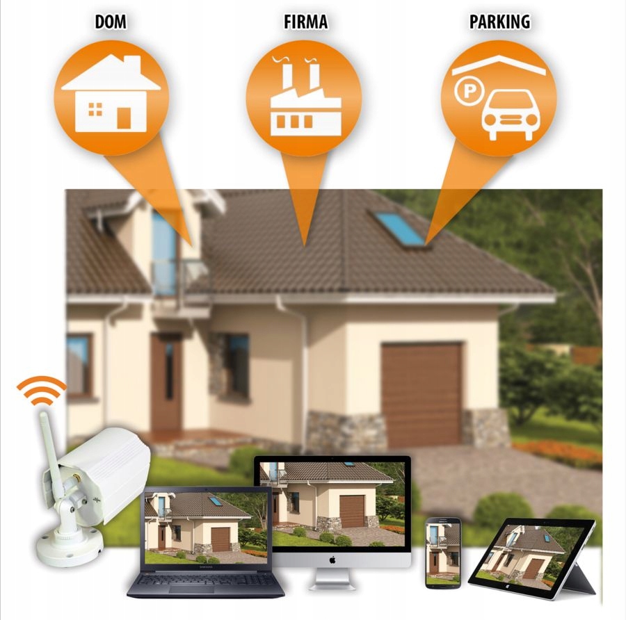Zestaw 4 kamer do monitoringu bezprzewodowego WIFI Marka Inna