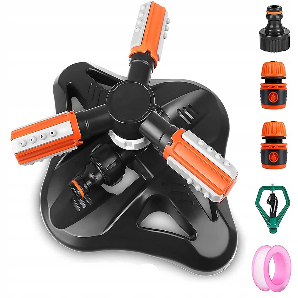 ZRASZACZ OBROTOWY ROTACYJNY AUTOMATYCZNY 360° OGRODOWY TROJRAMIENNY 2 DYSZE Marka Bedee