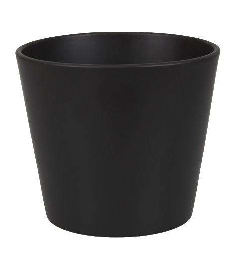 Doniczka ceramiczna czarna mat 19 cm