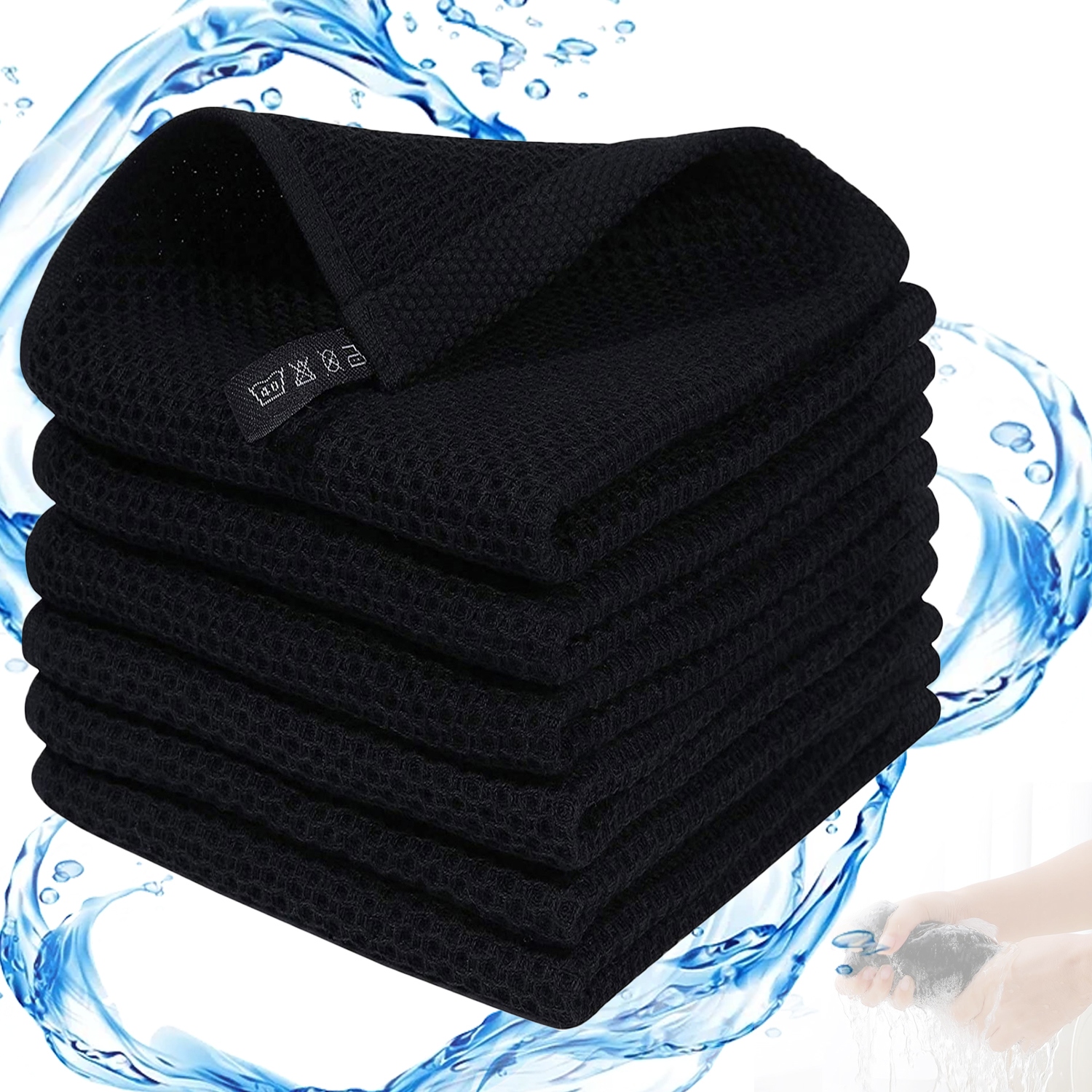 Levně Sada Kuchyňských Utěrek Bavlněné Měkké Magické Hadříky Na Mytí Snadno Čistitelné 6 Ks 34×34