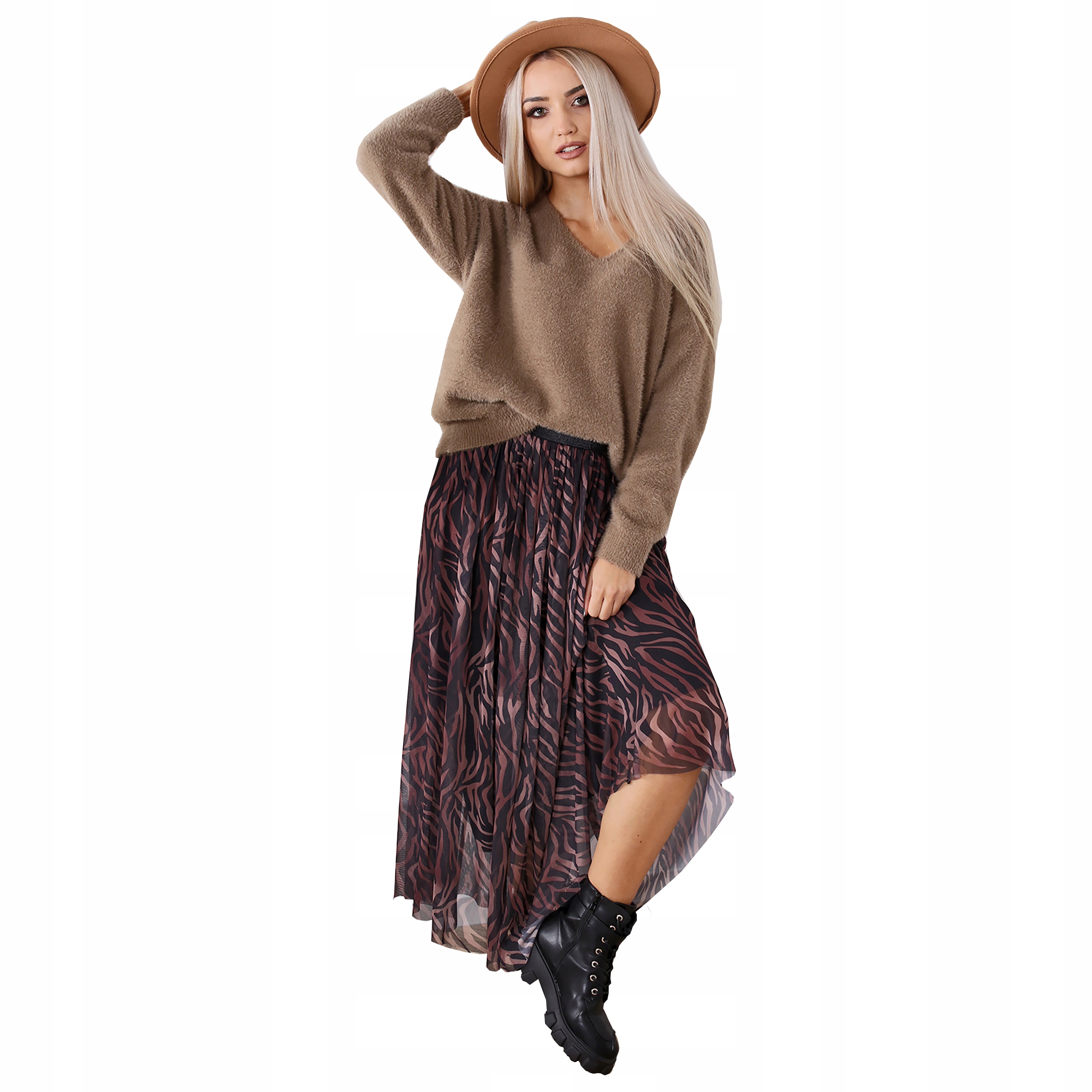 

Spódnica Tiulowa Maxi Lekka Print Jesień Zima Uni