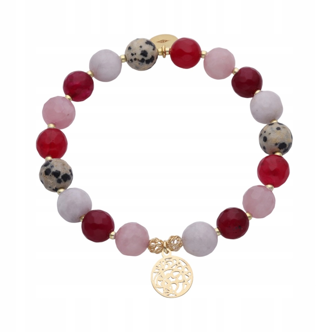 Náramek s kamínky Ag 925 stříbrný pozlacená s kroužkem PW0030324BG