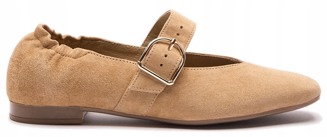 Béžové Dámské Kožené Baleríny Ploché Lehké Dámské Pohodlné Ryłko 38