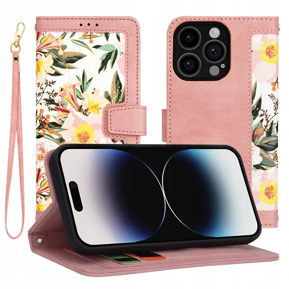 Etui Techsuit FlipCraft na iPhone 14 Pro – delikatny róż