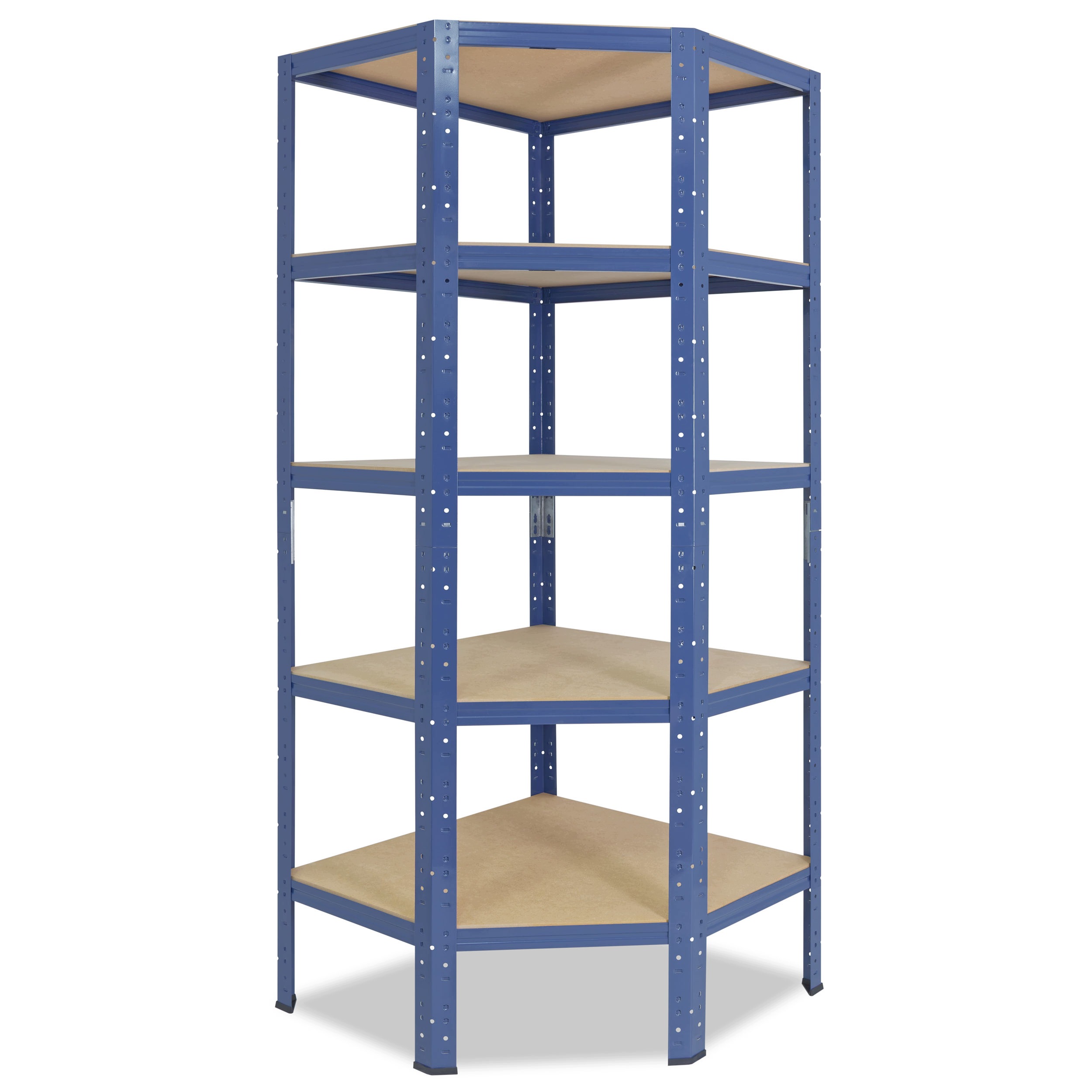 shelfplaza Home 180x80x50 cm regał narożny niebieski z 5 półkami