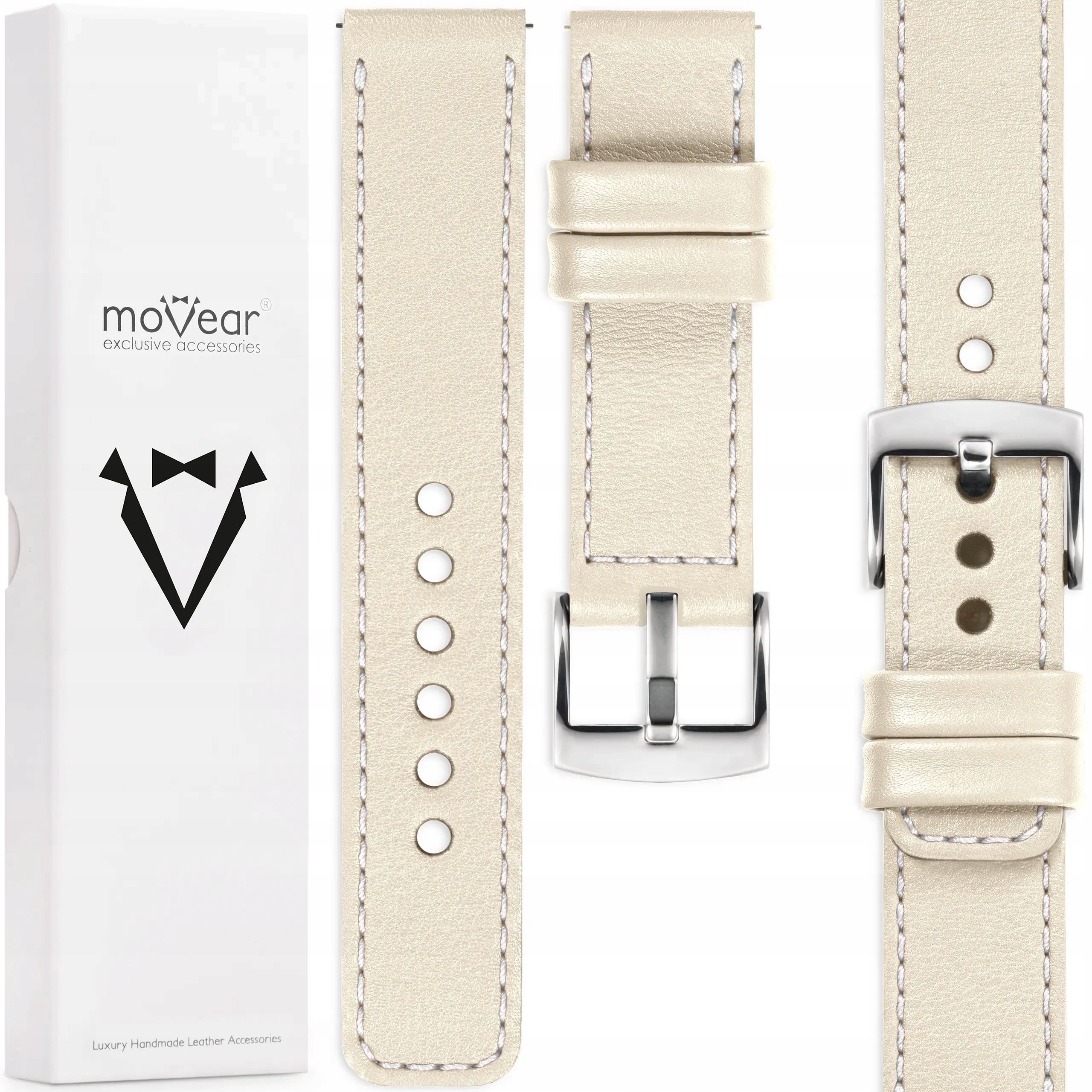 Kožený řemínek 20 mm pro prémiové hodinky, stylový a elegantní Movear