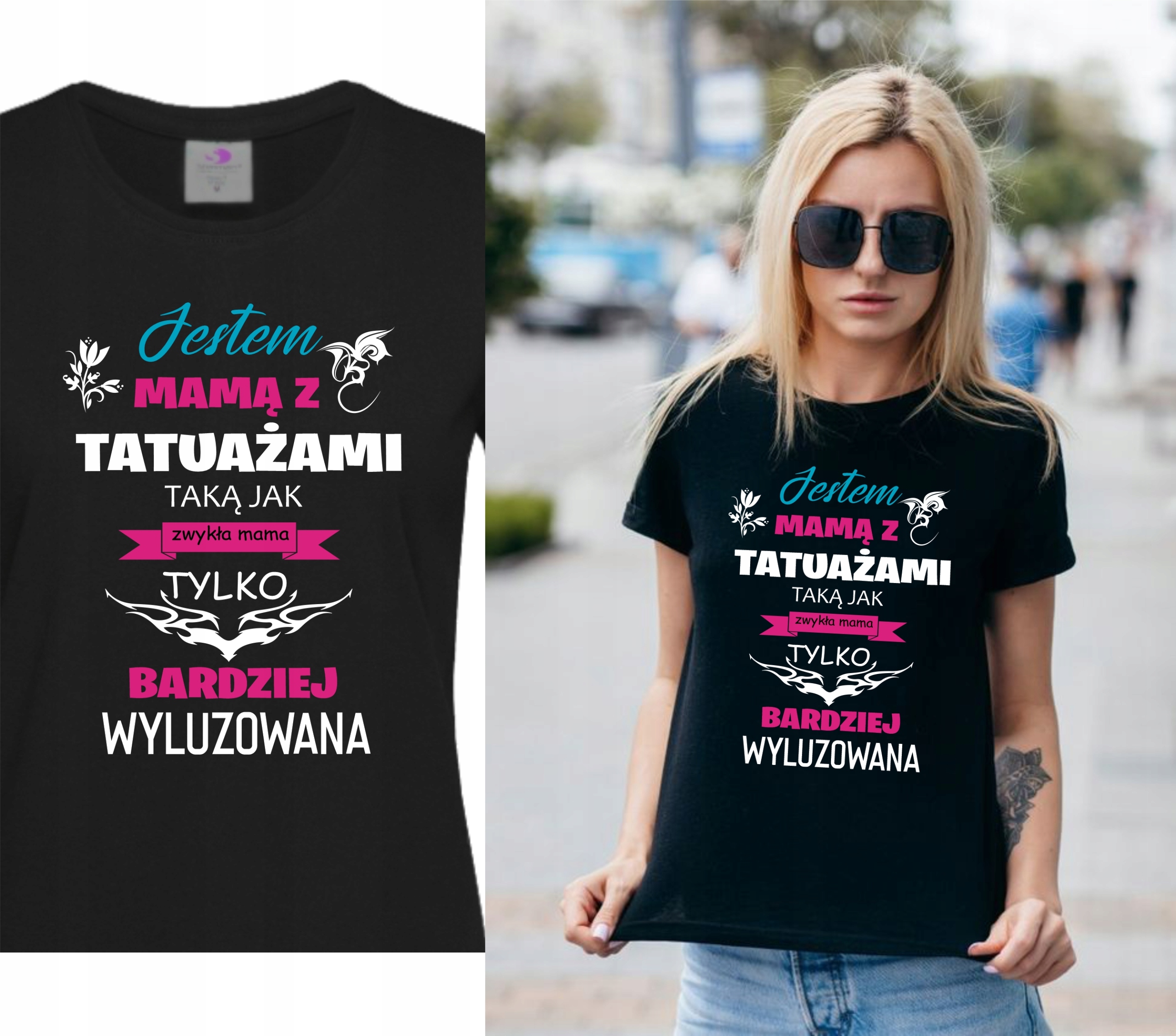 

Koszulka z nadrukiem na dzień Mamy Tatuaż