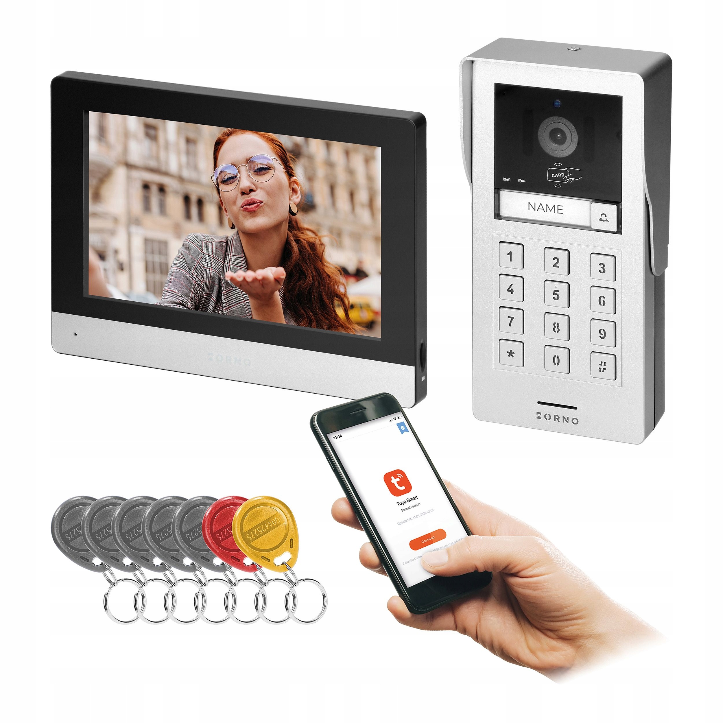 Videodomofonový set Gayd, Wi-Fi Tuya Smart, šifrovač, Full Hd 8"