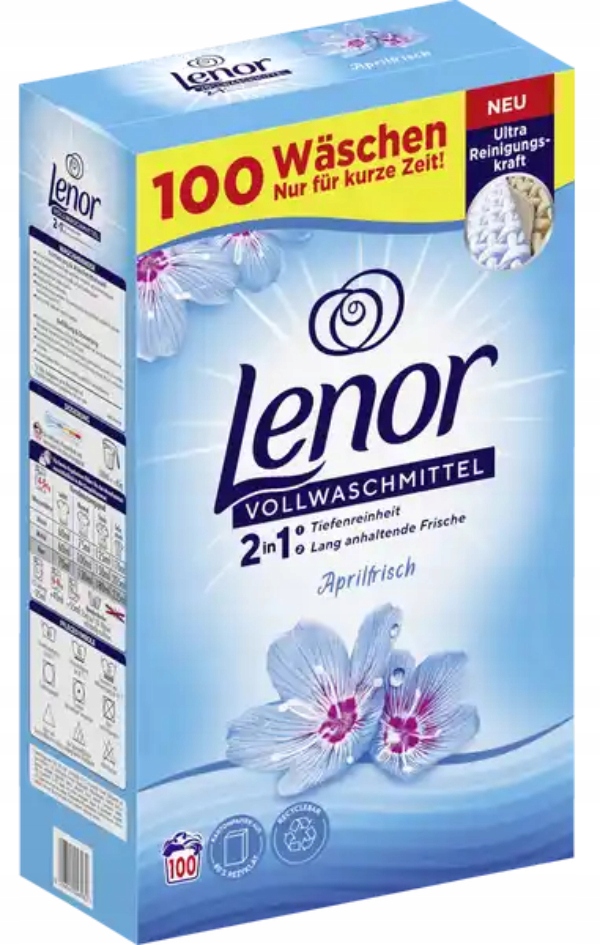 Levně Lenor Universal 100 praní Prášek na bílé prádlo 6,5 kg Univerzální De