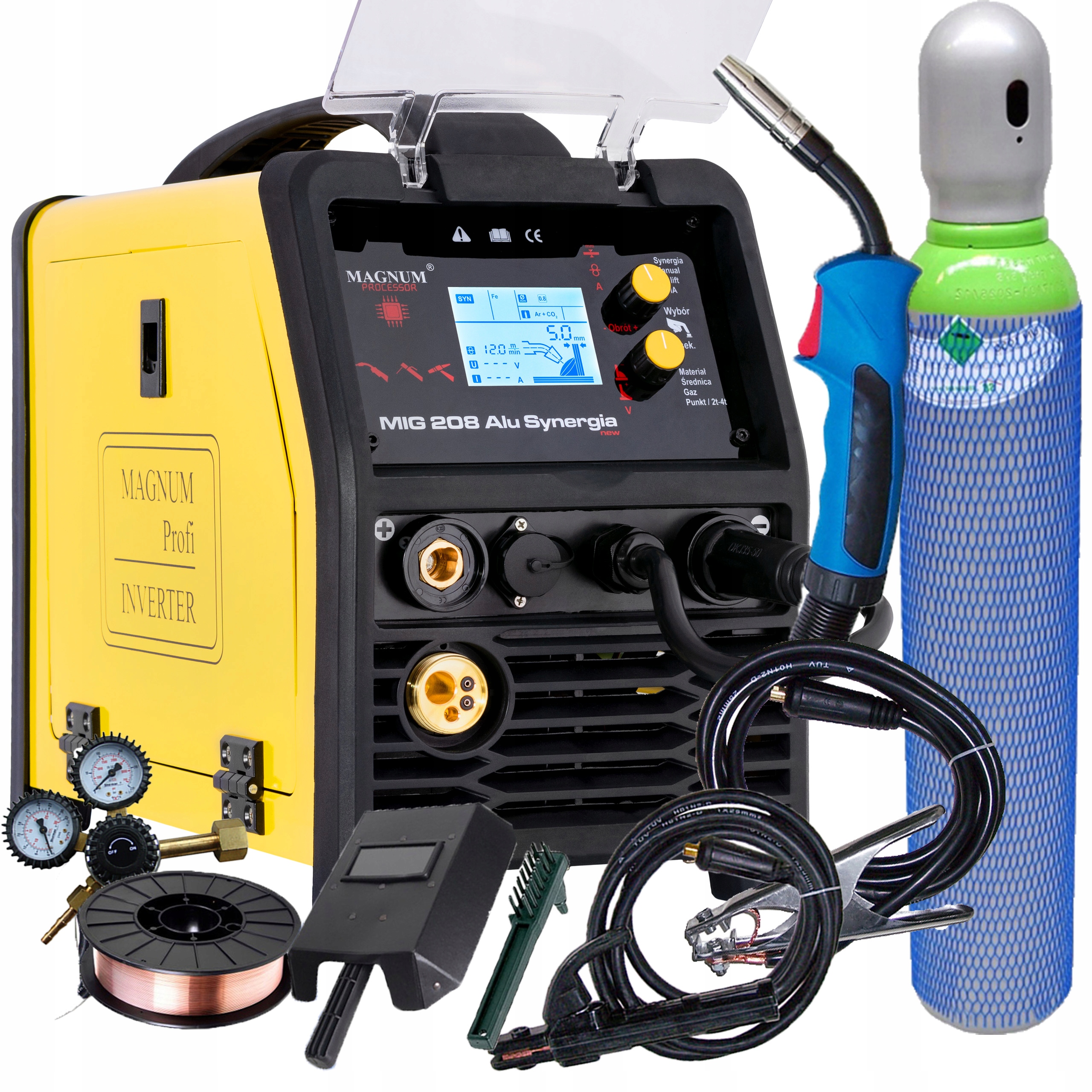 Spawarka Migomat Magnum Mig 208 Alu Synergia 200A Aluminium Inox Zestaw