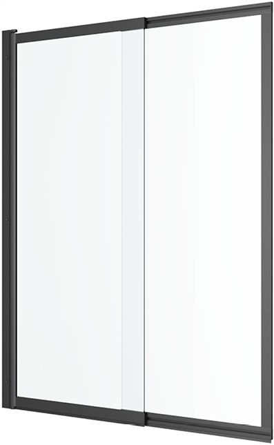 Parawan nawannowy rozsuwany na wannę 110 cm czarny