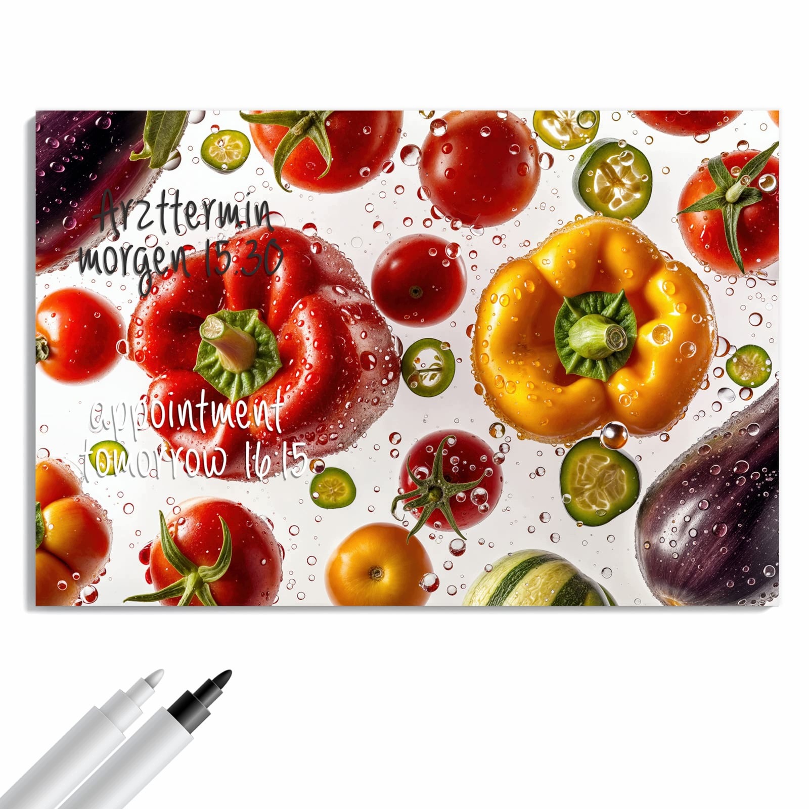 Magnetická tabule Barevné Svěží Zelenina 90 × 60 cm