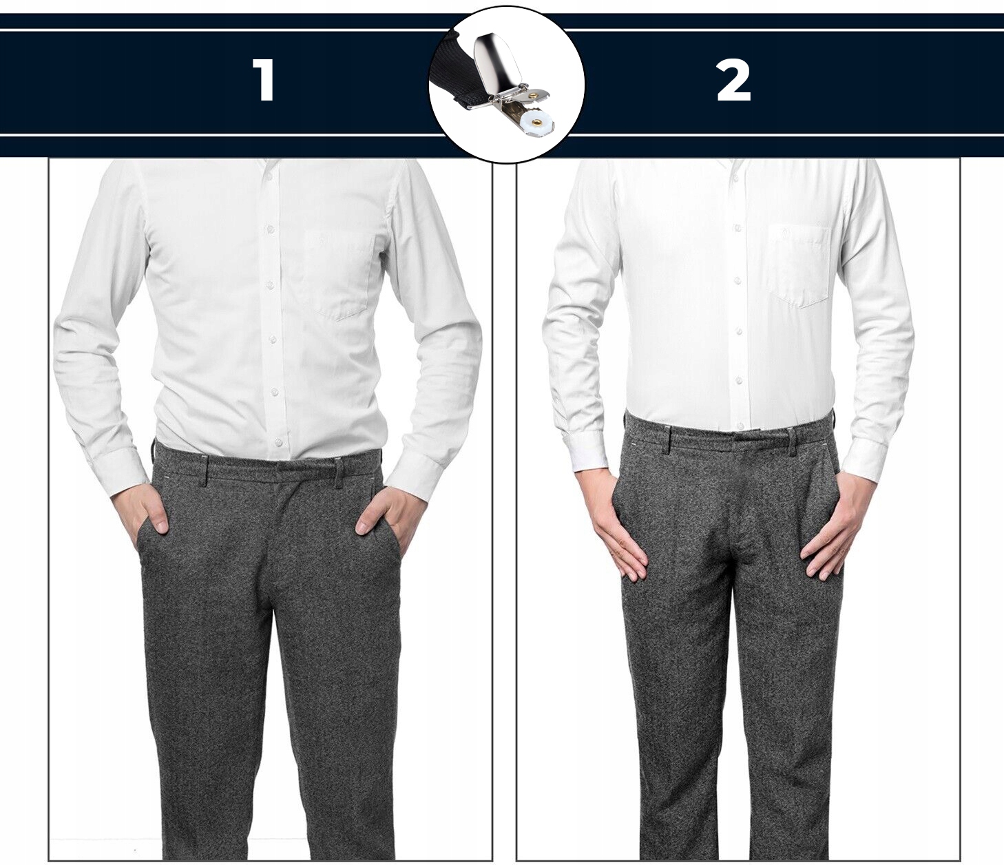 SZELKI MĘSKIE DO UTRZYMANIA KOSZULI UNIWERSALNE WYTRZYMAŁE WYGODNE 2szt. Certyfikaty, opinie, atesty inny