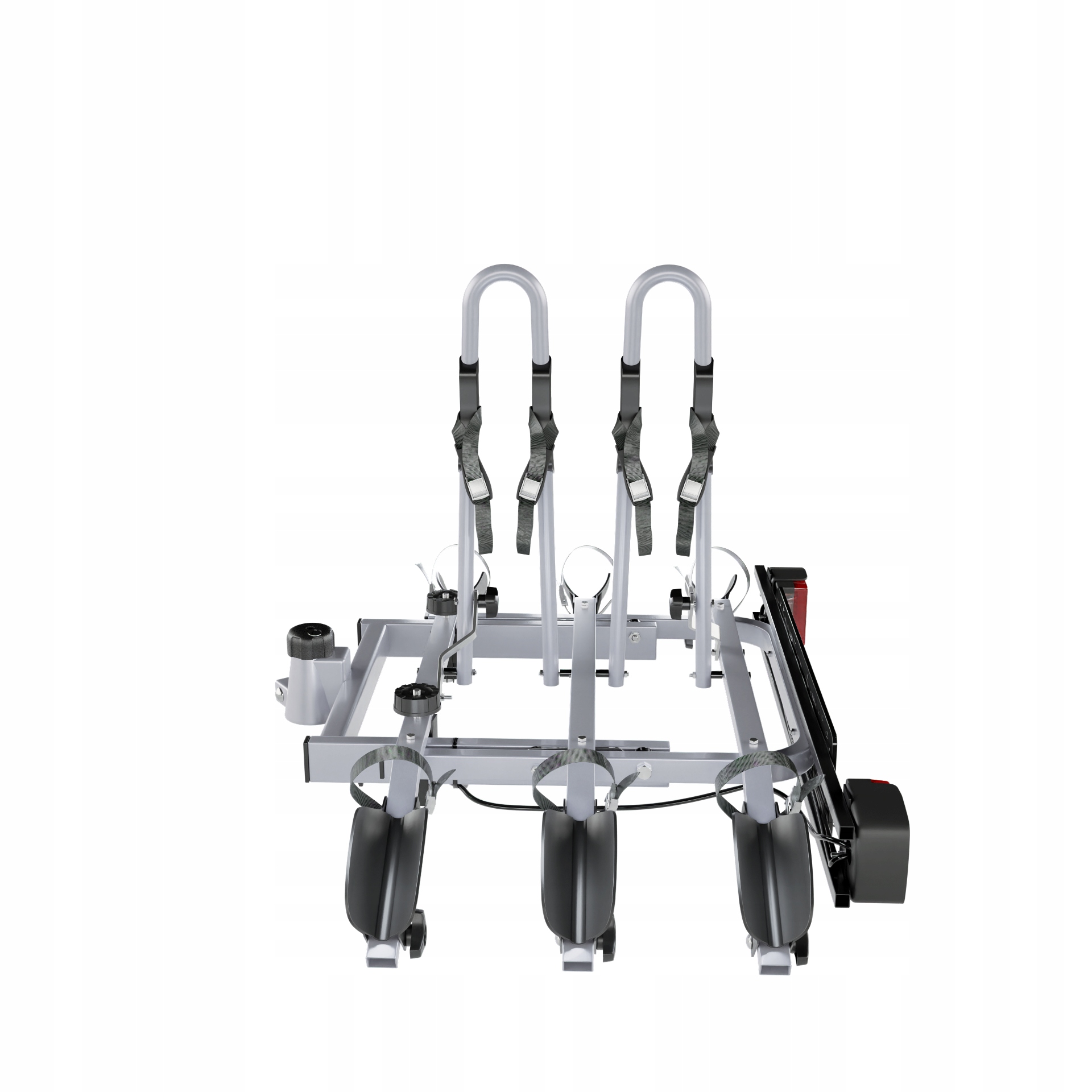 PLATFORMA ROWEROWA BAGAŻNIK NA HAK 3 ROWERY UCHYŁ do 75KG ZAMYKANY Kolor srebrny