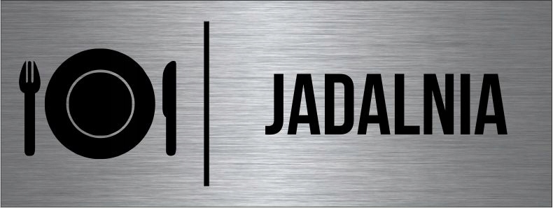 TABLICZKA JADALNIA Aluminium Piktogram Srebrna