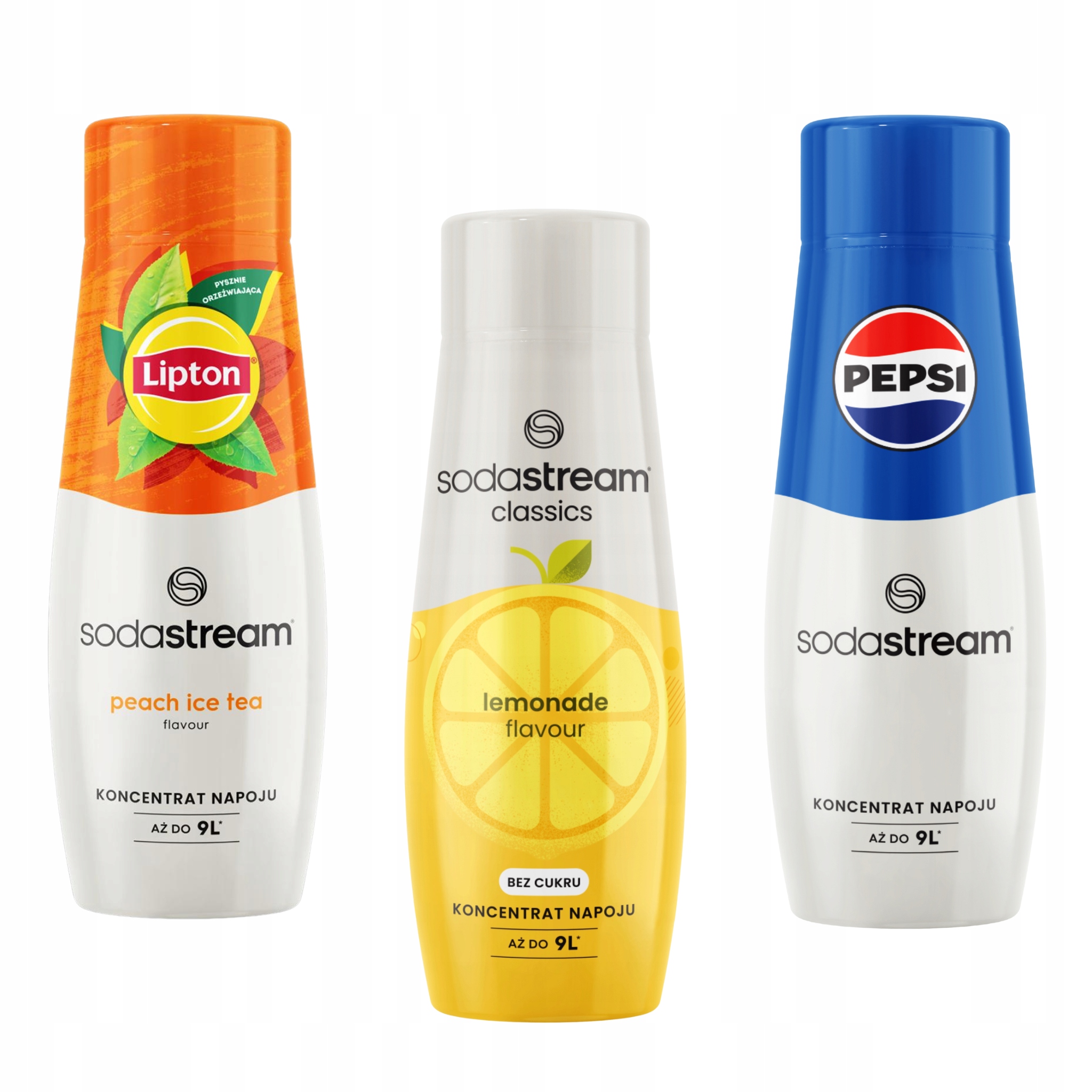 Levně Sada 3 koncentrátů Sodastream Lipton Ice Tea Peach Lemonade Pepsi