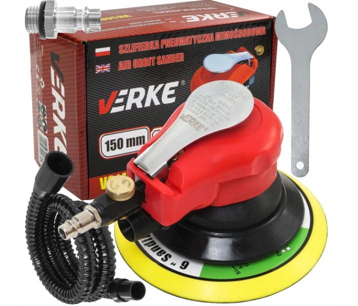 SZLIFIERKA OSCYLACYJNA PNEUMATYCZNA MIMOŚRODOWA DREWNA METALU 150mm 2,5mm
