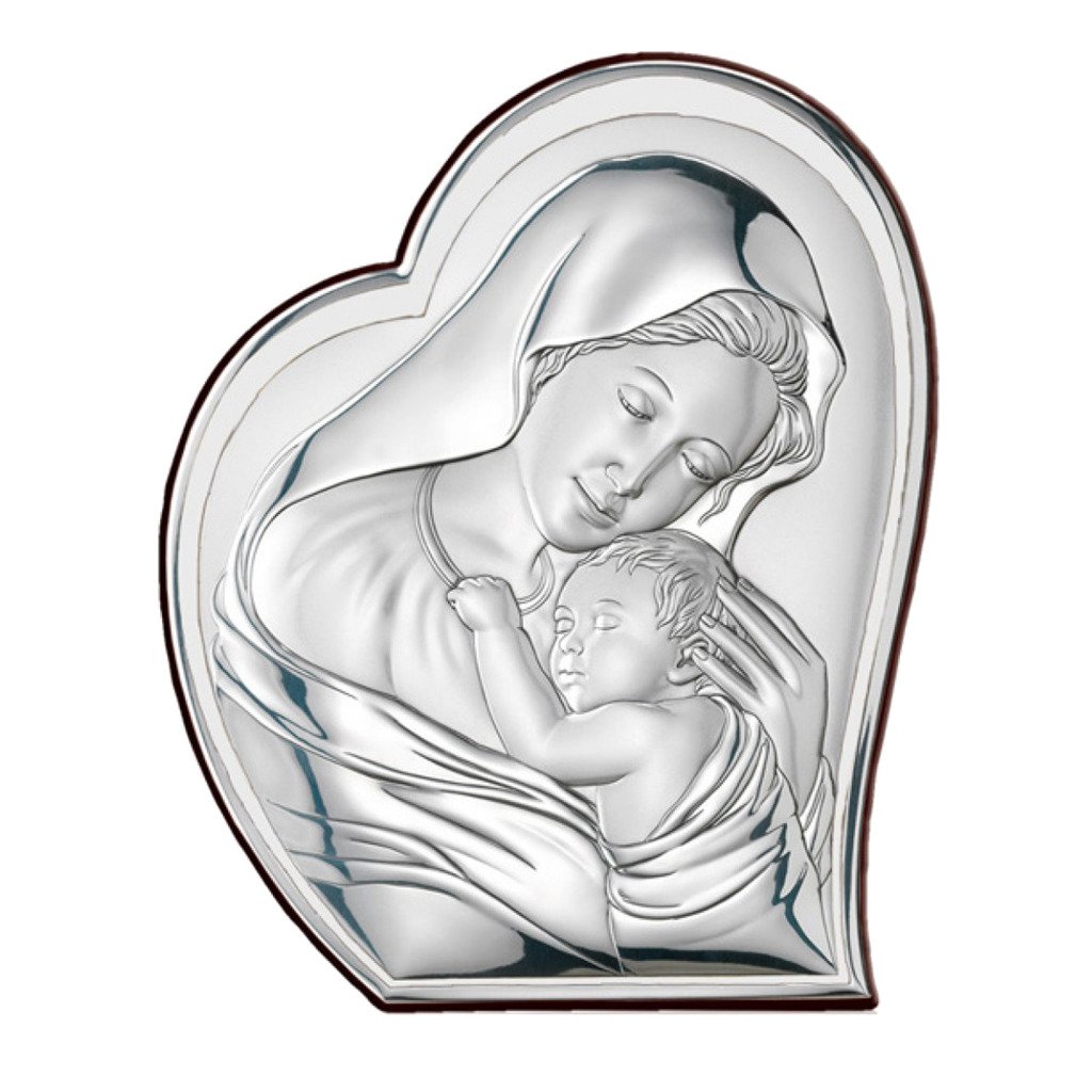 Strieborný obrázok Madonna srdce Grawer Zadarmo 81051/3L