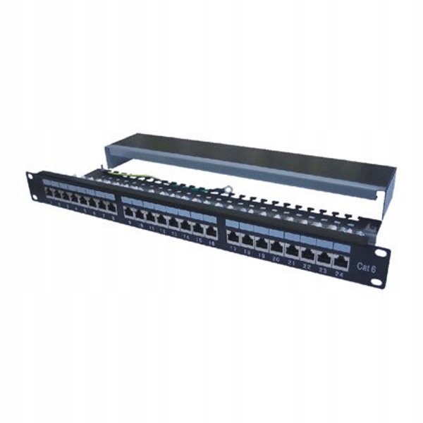 Datacom Patch panel 19 "stp 24 port CAT6 Lsa 1U Bk (3x8p) VL