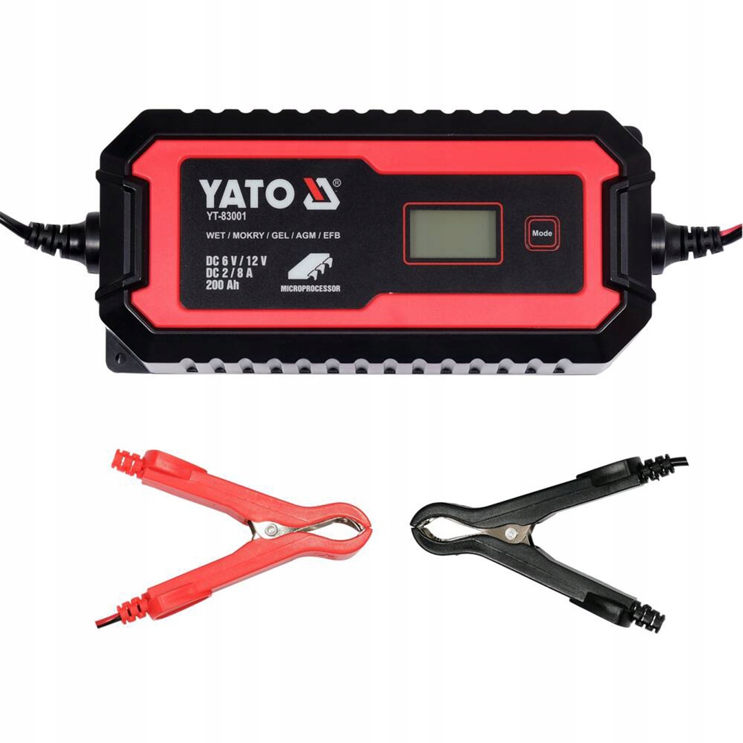 Elektronický mikroprocesorový usmerňovač 6/12V, 2/8A, LCD Yato YT-83001