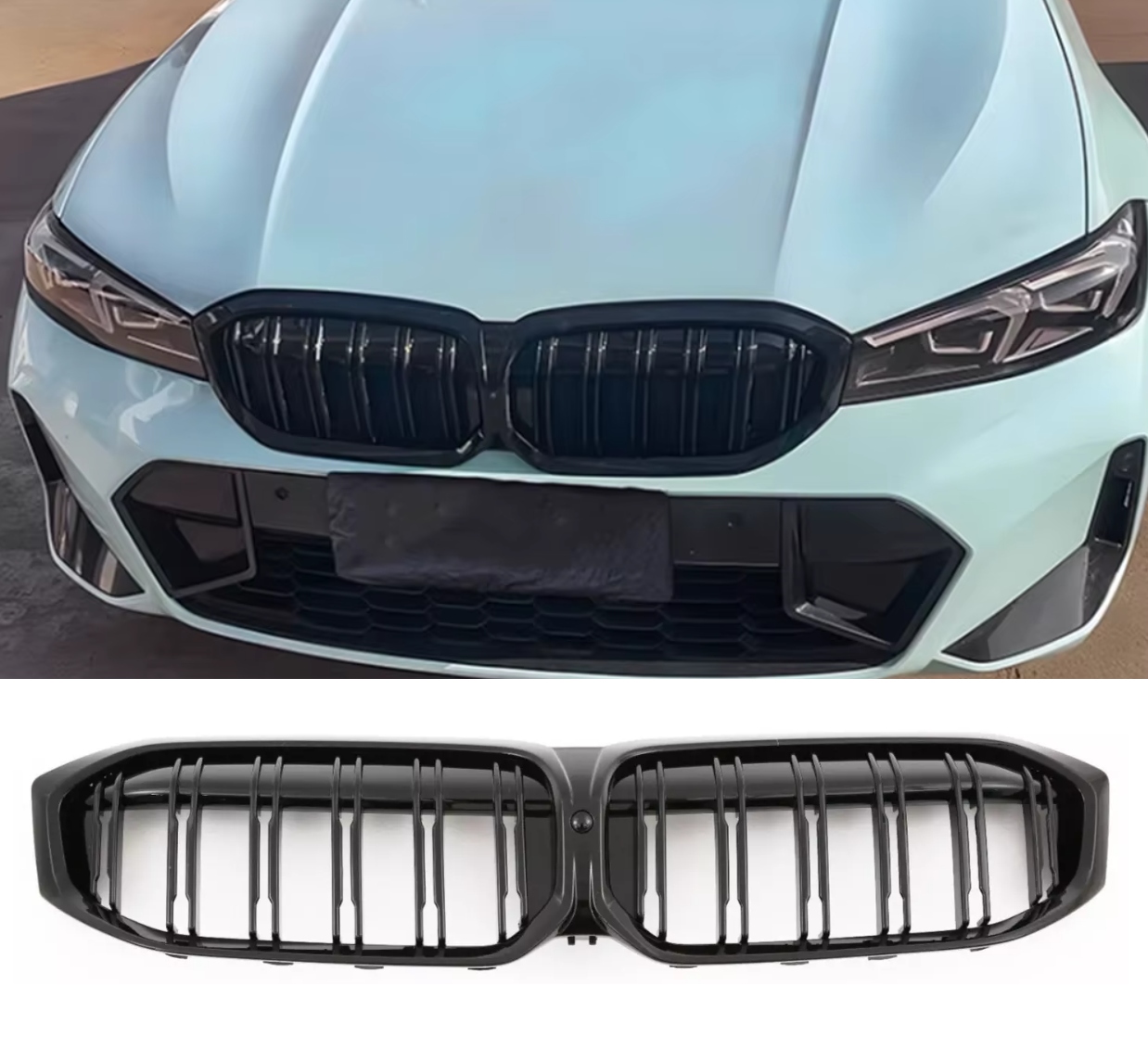 Ledviny Maska Chladiče Nárazníku Bmw G20 G21 2022-2024 LCI Lift Černý Lesk Mp