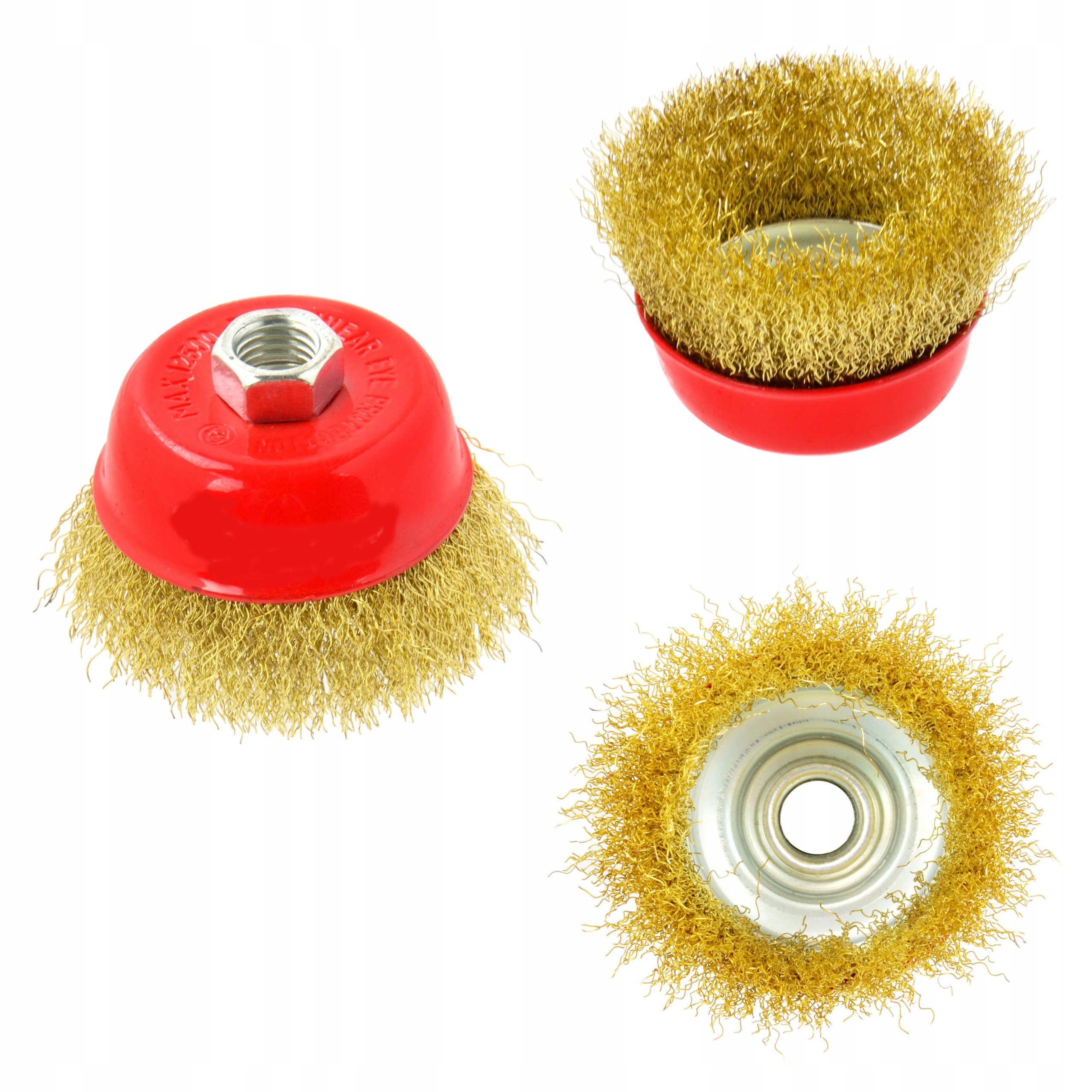 SZCZOTKA DRUCIANA CZOŁOWA MOSIĄDZ DRUT M14 75MM