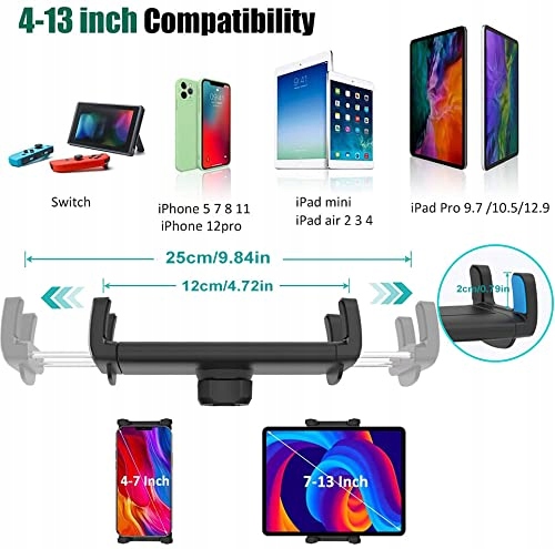 CUXWILL Uchwyt Samochodowy na Tablet i Telefon 4-13 cali iPad Samsung — miniatura 3