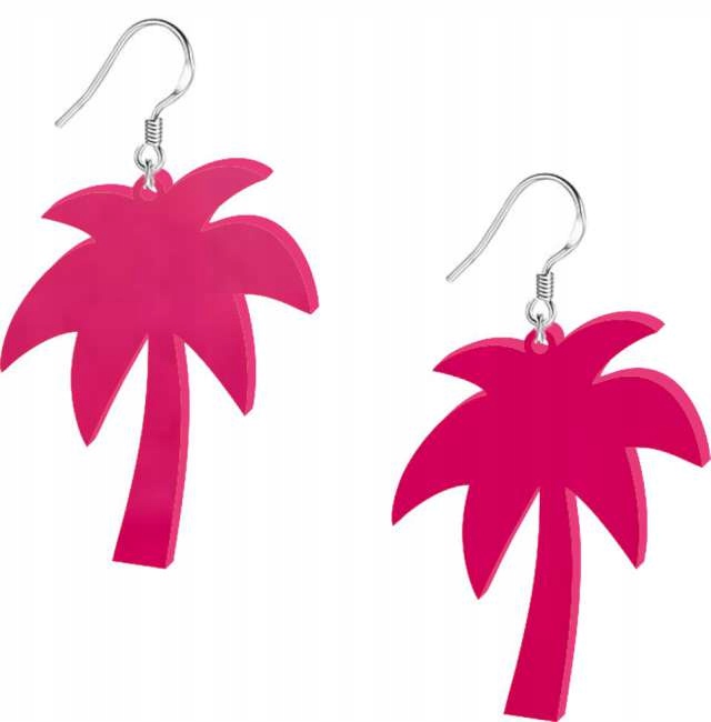 

Kolczyki akrylowe Palmy różowe Tropikal party