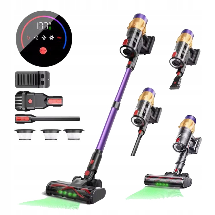 Akumulátorový tyčový vysavač 550W/30KPA s bezkartáčovým motorem a dotykovou obrazovkou