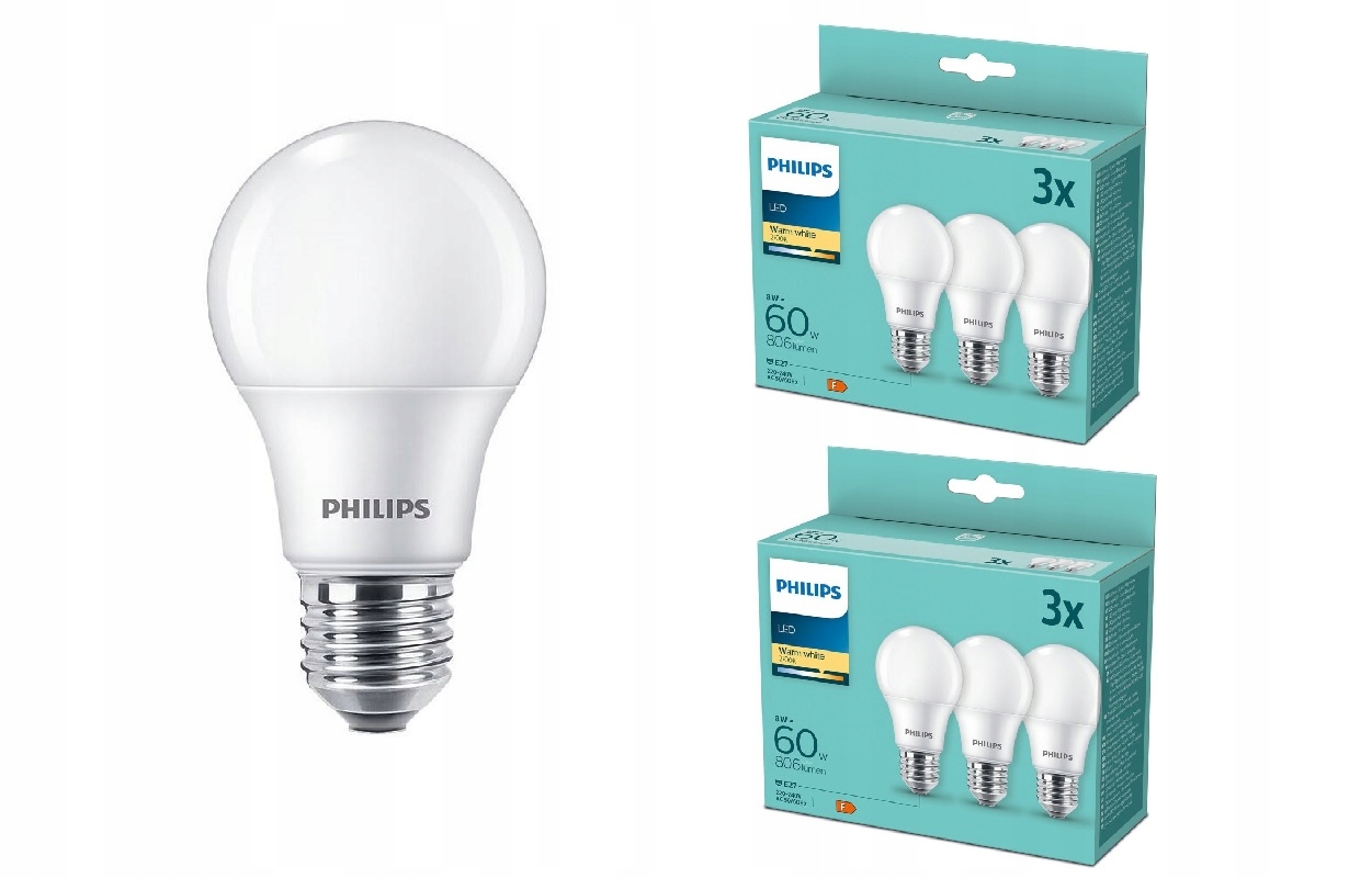 Bombilla LED Philips Pila E27/9W/230V 2700K