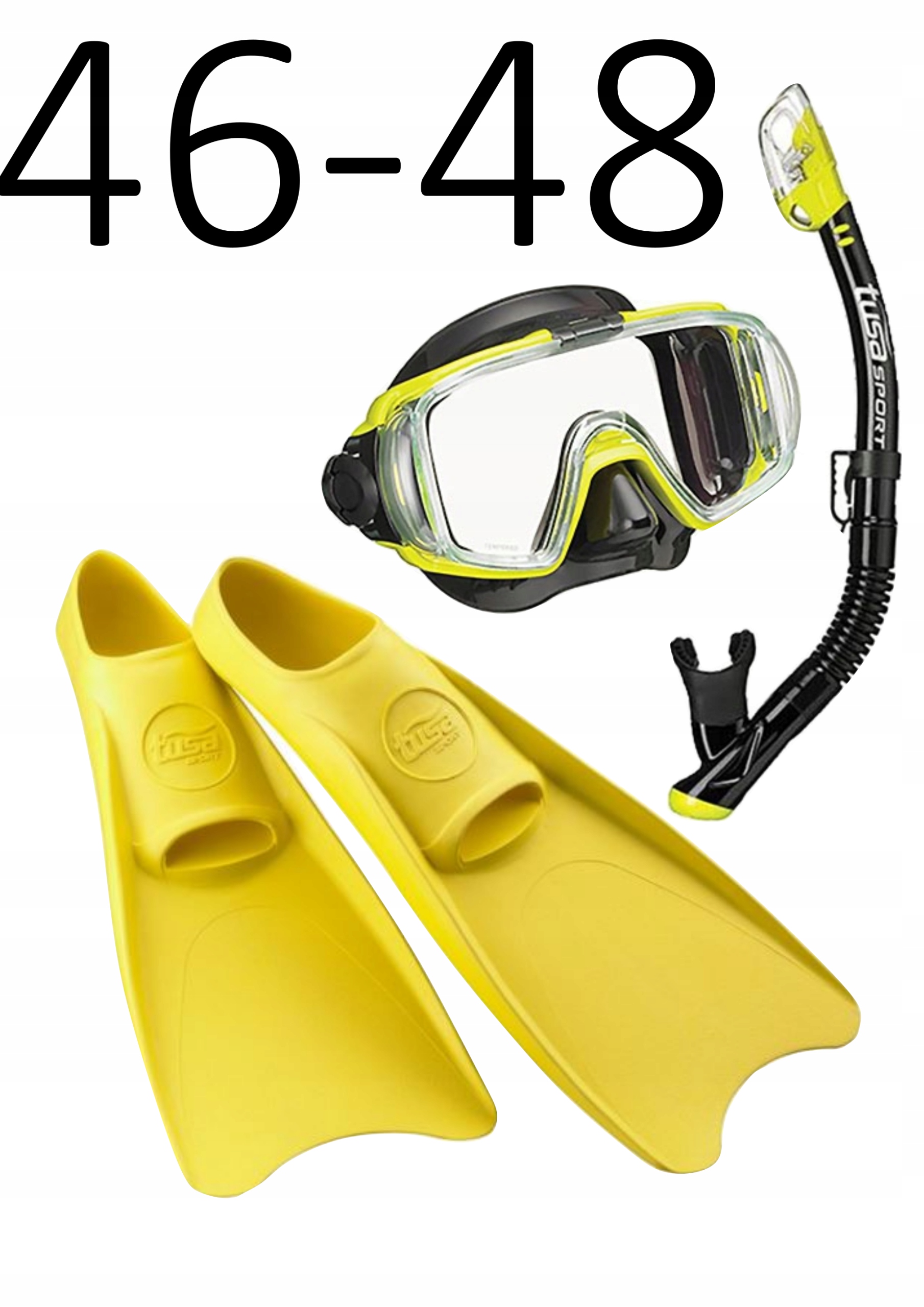Zestaw Tusa maska+fajka+płetwy Visio/UF1202 żółty rozmiar 46-48