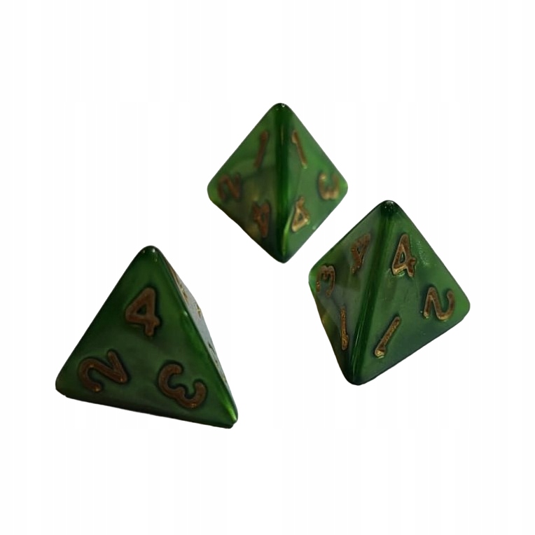 ZESTAW 25 KOSTEK K4 RPG ELFICKA ZASADZKA KOŚĆ CZTEROŚCIENNA Liczba ścian 4
