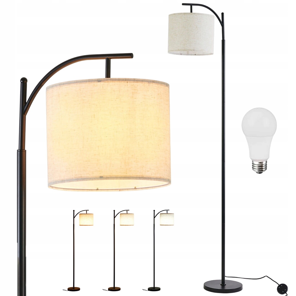 Stojací Lampa Na Čtení E27 175 CM S Nožním Spínačem