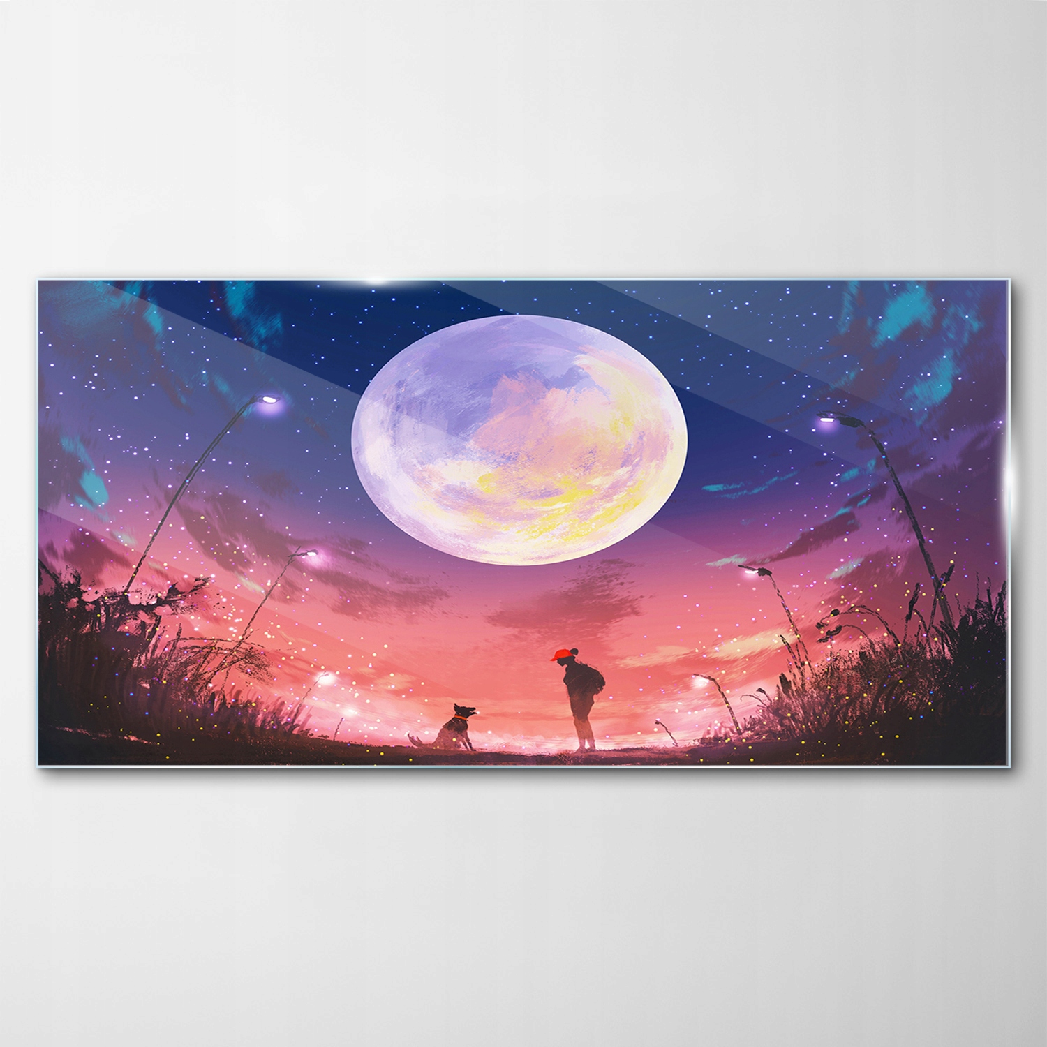 Sklenený obraz Dekor Žena Pes Zviera 100x50