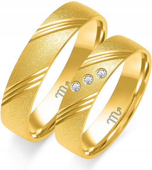 Zlatý svatba prsten pro pár 14K 585 r 11 12 13 klasický gravírování model