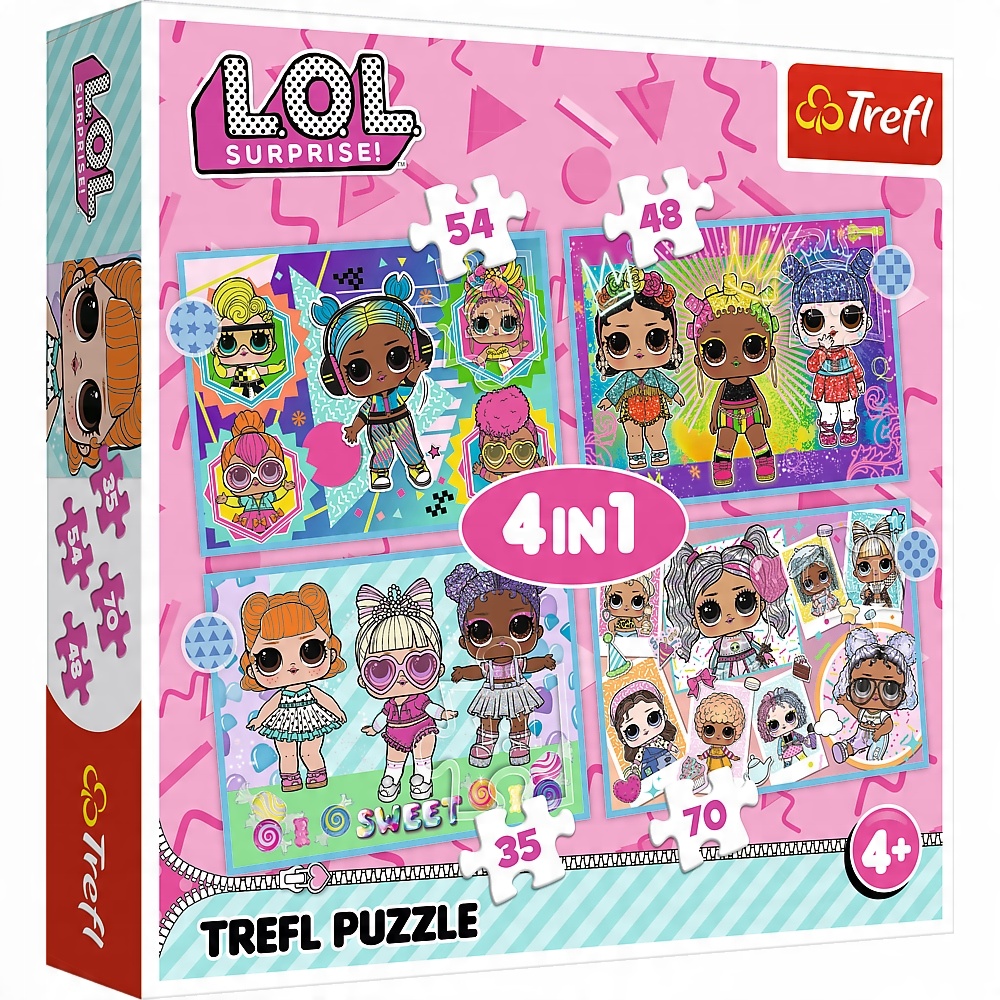 

Puzzle 4w1 Poznaj laleczki L.o.l. Trefl 34613