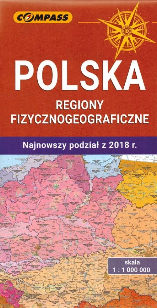 POLSKA REGIONY FIZYCZNOGEOGRAFICZNE MAPA COMPASS