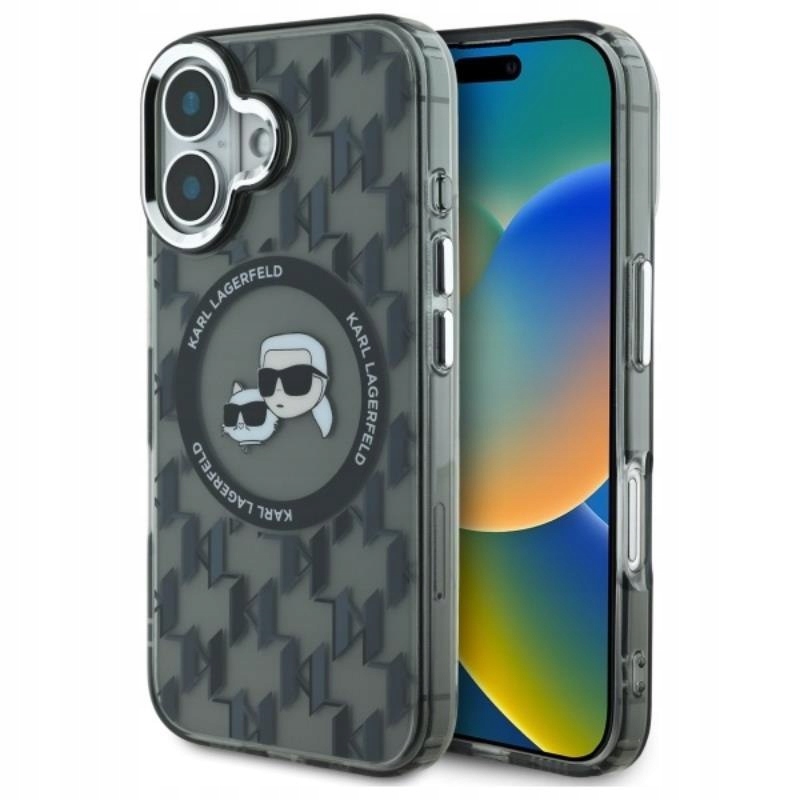 Karl Lagerfeld IML Monogram Karl & Choupette Head MagSafe Pouzdro pro iPhone