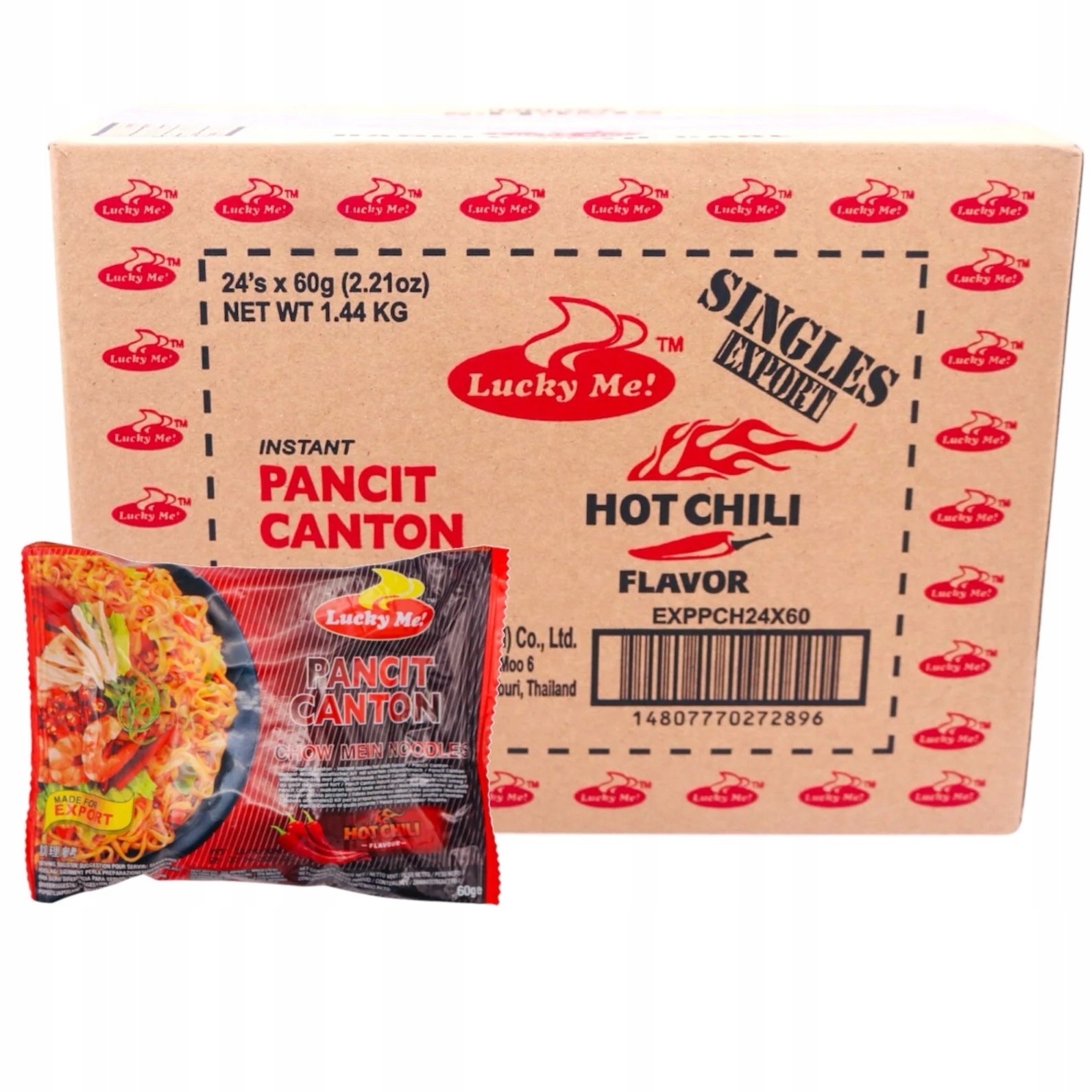 24x Instantní těstoviny Pancit Canton Hot Chili 60g Lucky Me Filipino Food