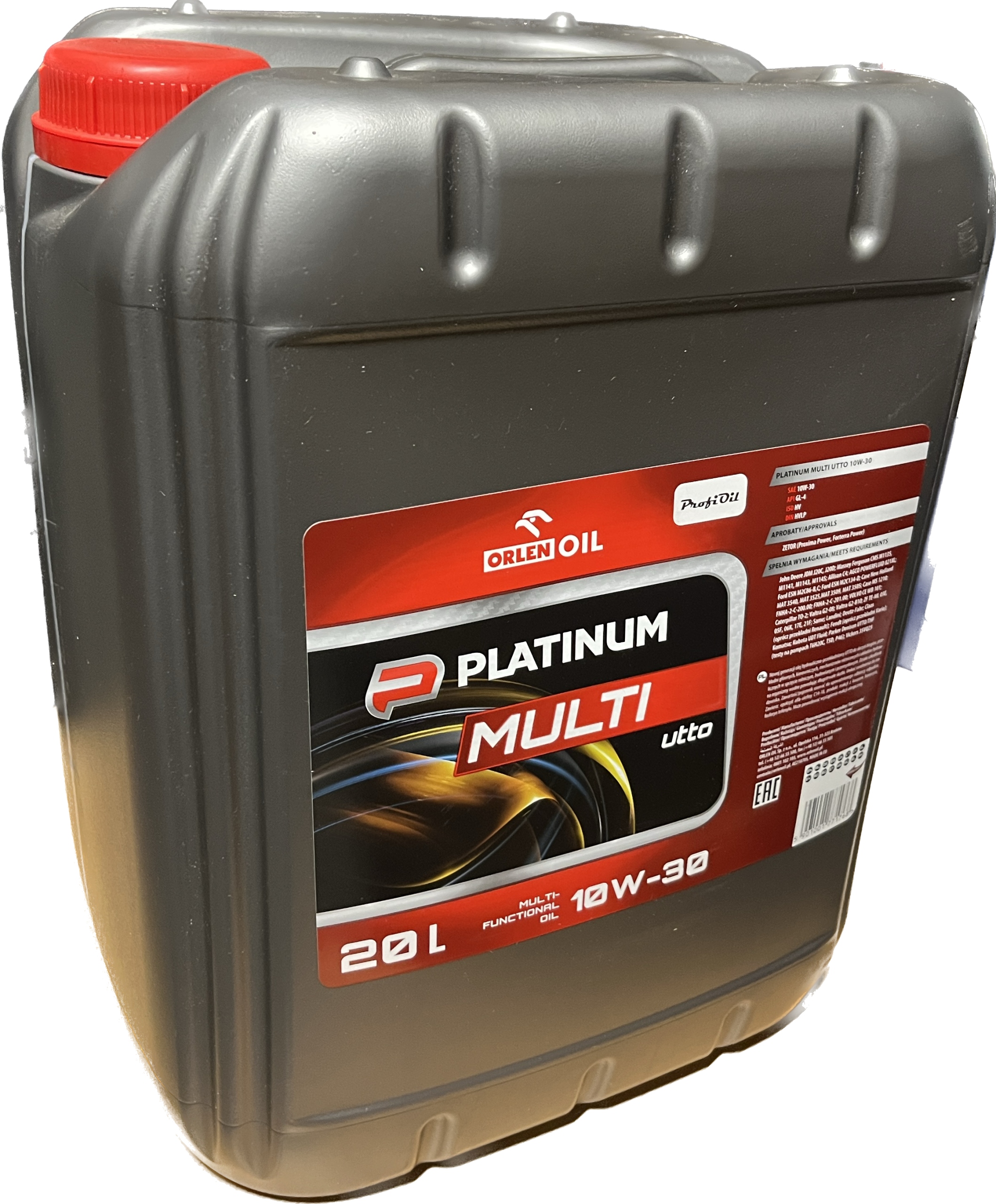 Hydraulický prevodový olej Agro (20L) 10W30, Hv, Api GL-4, Agco