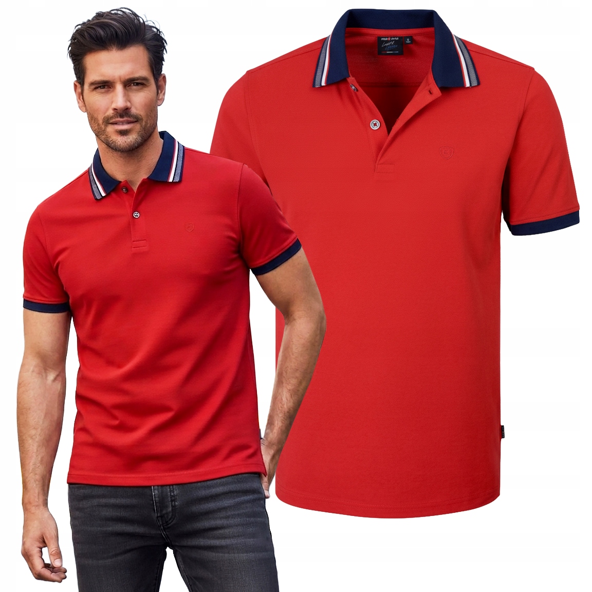 polokošile Pánské Červené Hrubá Bavlna Curium Elegantní XL Pako Jeans