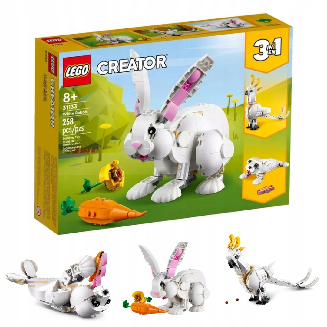 

Lego Creator Biały Królik Papuga Foka Zestaw 3 w 1