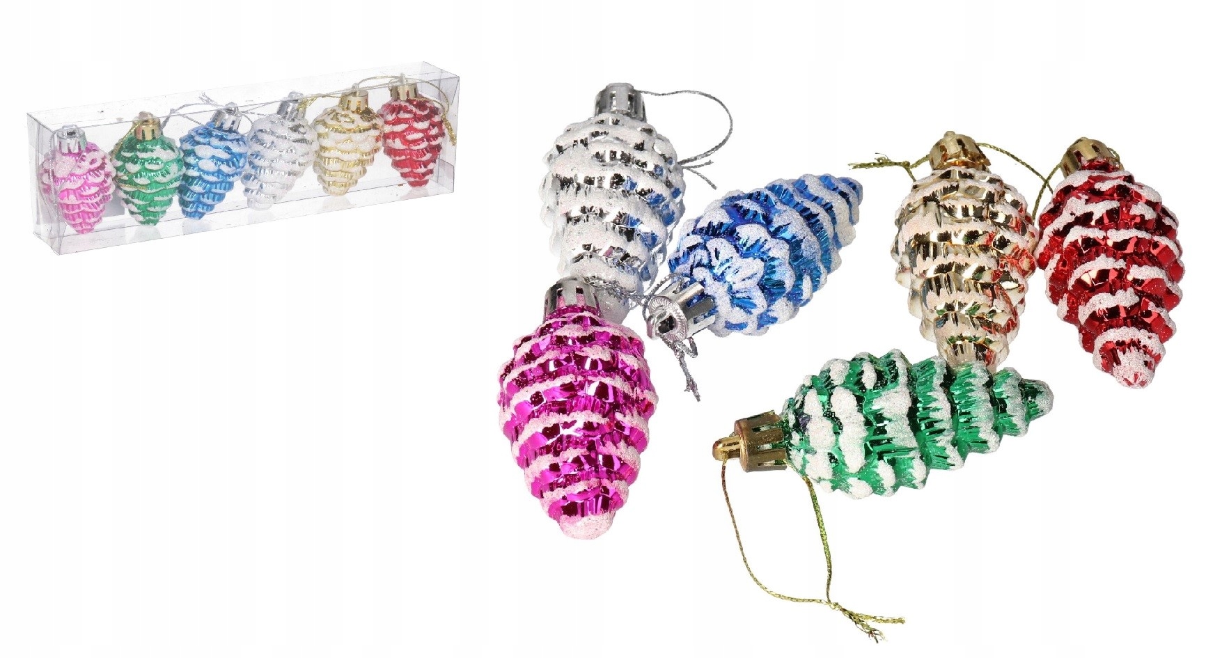 

Bombki Plastikowe Na Choinkę Stroik Szyszki 6SZT